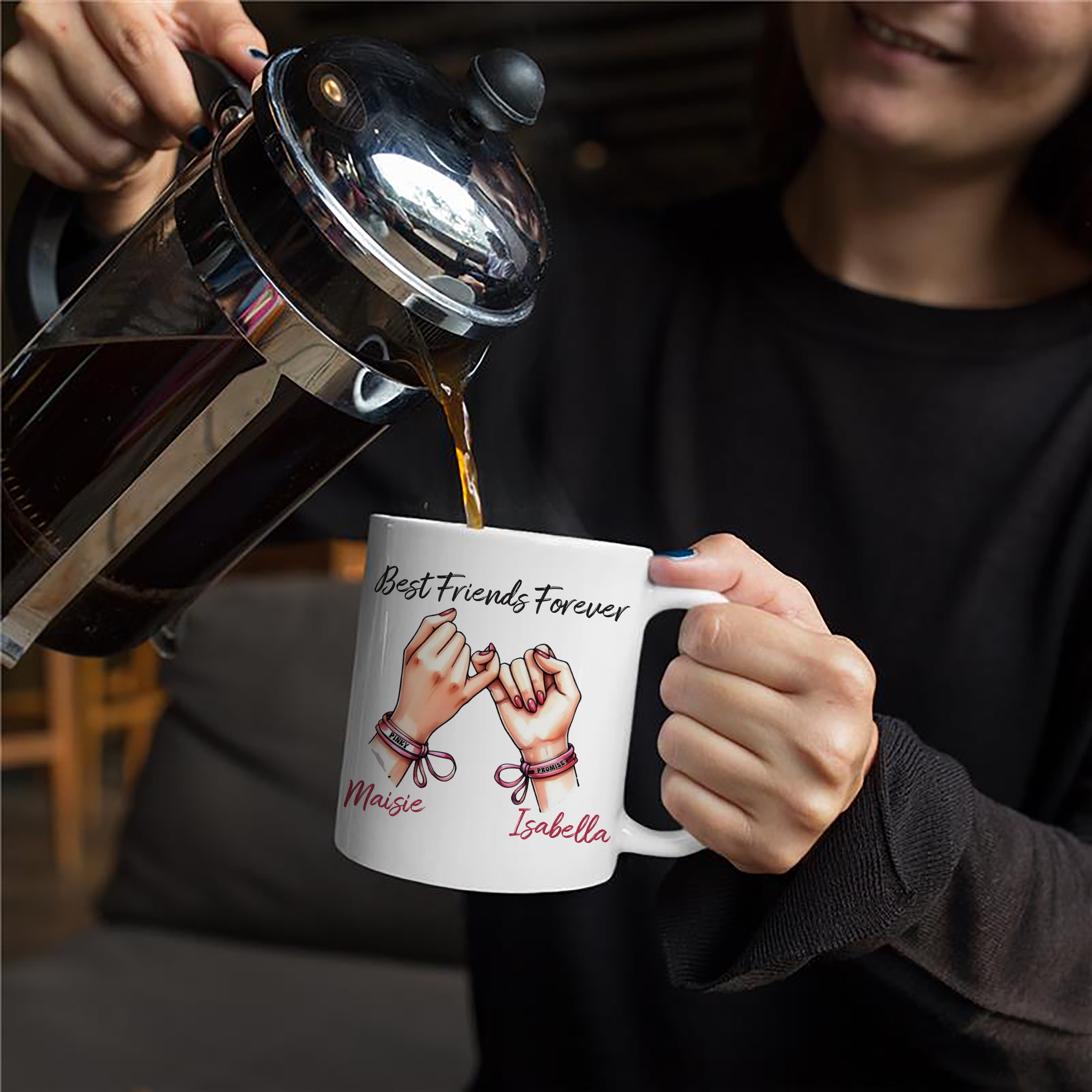 Custom Best Friends Forever Pinky Promise Mug - Unique Gift